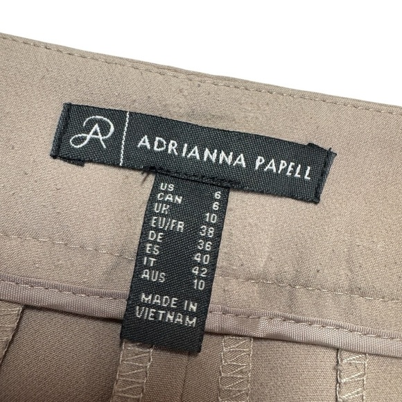 Adrianna Papell ankle pant women’s 6 business casual office career neutral tan - Picture 6 of 11